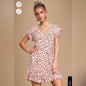 Billabong White Dress with Red Floral Print
